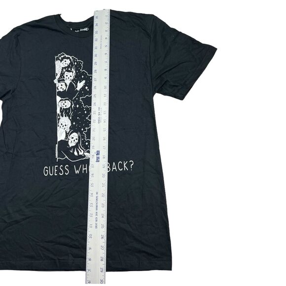 THREADLESS T-Shirt L Darker Days GUESS WHO ANXIETY FEAR Halloween Skull Emotions - Picture 2 of 7